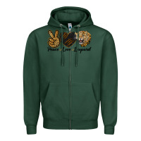 Sports Green Peace Love Lion Head Zipper Hoodie - LillyAllenDesigns