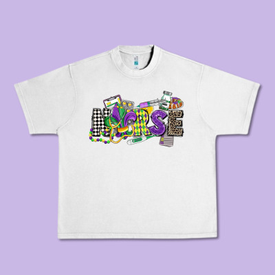 Nurse Mardi Gras Urban Heavy Tee Designed By Cowgirlartshop