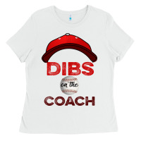 White Dibs On The Coach Baseball Ladies Tee - Bettercallsaul