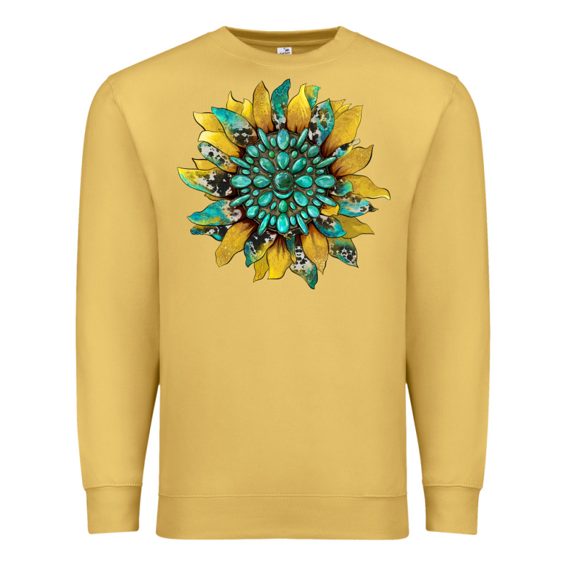 Sunflower With Gemstone And Cowhide Premium Sweatshirt by Artiststas | Teevron