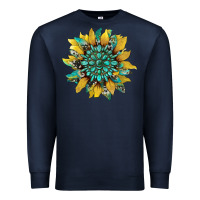 Navy sunflower with gemstone and cowhide Premium Sweatshirt - Artiststas