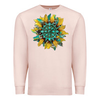 Pale Pink sunflower with gemstone and cowhide Premium Sweatshirt - Artiststas
