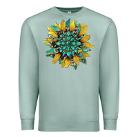 Seafoam sunflower with gemstone and cowhide Premium Sweatshirt - Artiststas