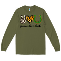 Army Green Peace Love Luck Long Sleeve Tee - Jasminsmagicworld