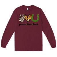 Burgundy Peace Love Luck Long Sleeve Tee - Jasminsmagicworld