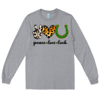Heather Grey Peace Love Luck Long Sleeve Tee - Jasminsmagicworld
