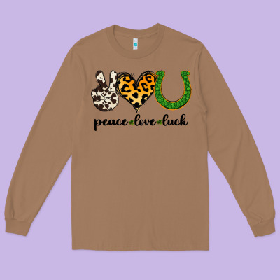 Peace Love Luck Long Sleeve Tee Designed By Jasminsmagicworld