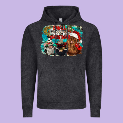 Small Town Christmas Vintage Hoodie Designed By Cowgirlartshop