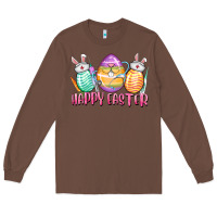 Chestnut Happy Easter Nurse eggs Easter Day Long Sleeve Tee - CowGirlArtShop