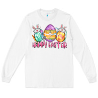 White Happy Easter Nurse eggs Easter Day Long Sleeve Tee - CowGirlArtShop
