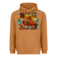 Meerkat galloping horse serape sunflowers turquoise and saddles Heavyweight Hoodie - Artiststas