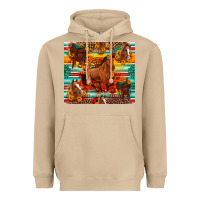 Mushroom galloping horse serape sunflowers turquoise and saddles Heavyweight Hoodie - Artiststas