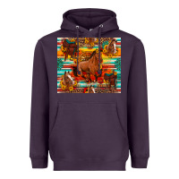 Plum galloping horse serape sunflowers turquoise and saddles Heavyweight Hoodie - Artiststas