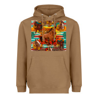 Toasted Coconut galloping horse serape sunflowers turquoise and saddles Heavyweight Hoodie - Artiststas