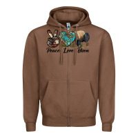 Chestnut Peace lLve Bison Zipper Hoodie - LillyAllenDesigns