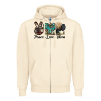 Sandshell Peace lLve Bison Zipper Hoodie - LillyAllenDesigns