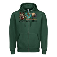 Sports Green Peace lLve Bison Zipper Hoodie - LillyAllenDesigns