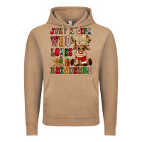 Vintage Coffee just a girl who loves reindeers Vintage Hoodie - CowGirlArtShop