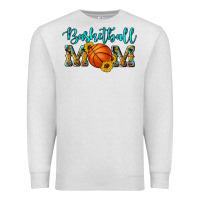 Oatmeal Heather western leopard camouflage sunflowers glitter mom basketball Premium Sweatshirt - Artiststas