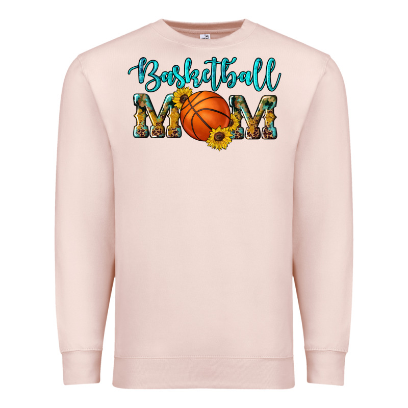 Western Leopard Camouflage Sunflowers Glitter Mom Basketball Premium Sweatshirt by Artiststas | Teevron