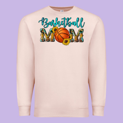 Western Leopard Camouflage Sunflowers Glitter Mom Basketball Premium Sweatshirt Designed By Artiststas
