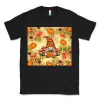 Black Fall Pumpkins and Gnome with Leopard Classic Tee - texasbilliewilder