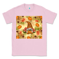 Bubblegum Pink Fall Pumpkins and Gnome with Leopard Classic Tee - texasbilliewilder