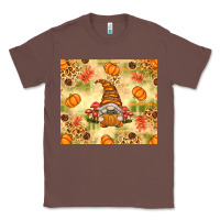 Chestnut Fall Pumpkins and Gnome with Leopard Classic Tee - texasbilliewilder