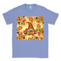 Colony Blue Fall Pumpkins and Gnome with Leopard Classic Tee - texasbilliewilder
