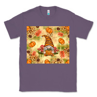 Lavender Fall Pumpkins and Gnome with Leopard Classic Tee - texasbilliewilder