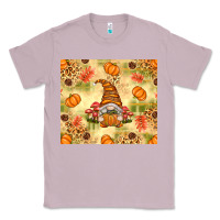 Lilac Fall Pumpkins and Gnome with Leopard Classic Tee - texasbilliewilder