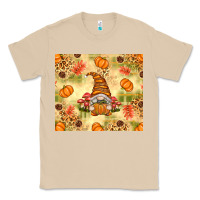 Mushroom Fall Pumpkins and Gnome with Leopard Classic Tee - texasbilliewilder