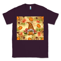 Plum Fall Pumpkins and Gnome with Leopard Classic Tee - texasbilliewilder