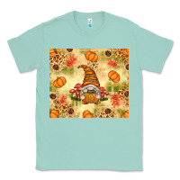 Seafoam Fall Pumpkins and Gnome with Leopard Classic Tee - texasbilliewilder