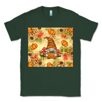 Sports Green Fall Pumpkins and Gnome with Leopard Classic Tee - texasbilliewilder