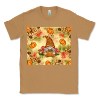 Toasted Coconut Fall Pumpkins and Gnome with Leopard Classic Tee - texasbilliewilder