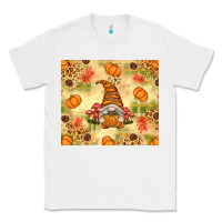 White Fall Pumpkins and Gnome with Leopard Classic Tee - texasbilliewilder