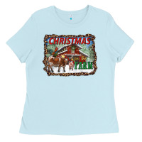 Baby Blue Christmas on the farm Ladies Tee - RanaPortraitStore