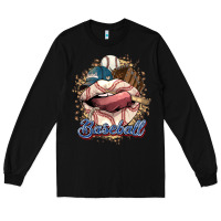Black Baseball lips Long Sleeve Tee - HowdyJamesFarm