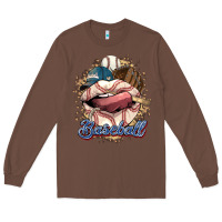 Chestnut Baseball lips Long Sleeve Tee - HowdyJamesFarm
