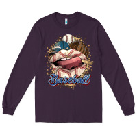 Plum Baseball lips Long Sleeve Tee - HowdyJamesFarm