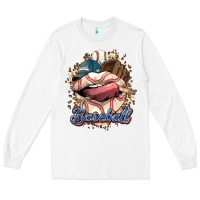 White Baseball lips Long Sleeve Tee - HowdyJamesFarm