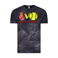 Cloud Black Peace love Softball Vintage Tee - HowdyJamesFarm