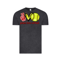 Vintage Black Peace love Softball Vintage Tee - HowdyJamesFarm