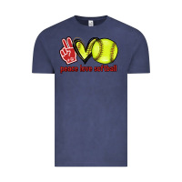 Vintage Denim Peace love Softball Vintage Tee - HowdyJamesFarm