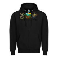 Black peace love largemouth bass Zipper Hoodie - LillyAllenDesigns