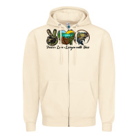 Sandshell peace love largemouth bass Zipper Hoodie - LillyAllenDesigns