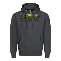Smoke peace love largemouth bass Zipper Hoodie - LillyAllenDesigns
