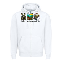 White peace love largemouth bass Zipper Hoodie - LillyAllenDesigns