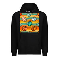 Black Pumpkin And Glitter Seamless Pattern Premium Hoodie - BundleAndBundleShop